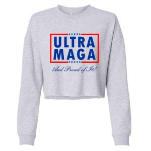 Ultra MAGA And Proud Of It Trump 2024 Anti Biden Cropped Pullover Crew