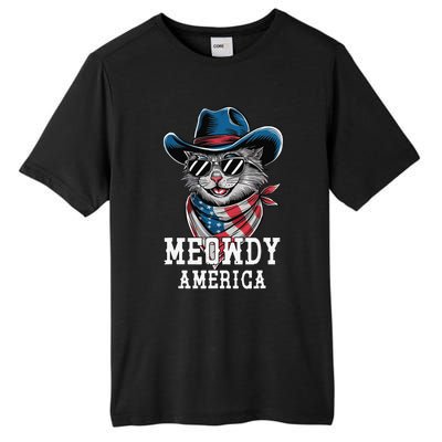 Usa Meowdy America Cat 4th Of July Funny Patriotic Tall Fusion ChromaSoft Performance T-Shirt