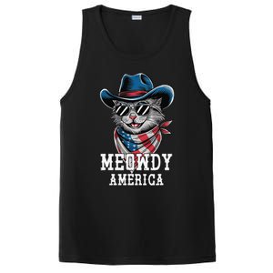 Usa Meowdy America Cat 4th Of July Funny Patriotic PosiCharge Competitor Tank