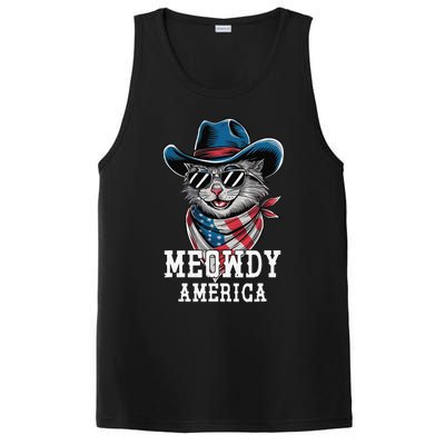 Usa Meowdy America Cat 4th Of July Funny Patriotic PosiCharge Competitor Tank