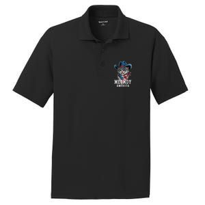 Usa Meowdy America Cat 4th Of July Funny Patriotic PosiCharge RacerMesh Polo