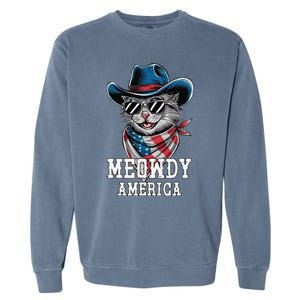 Usa Meowdy America Cat 4th Of July Funny Patriotic Garment-Dyed Sweatshirt