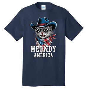 Usa Meowdy America Cat 4th Of July Funny Patriotic Tall T-Shirt