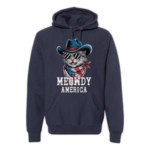 Usa Meowdy America Cat 4th Of July Funny Patriotic Premium Hoodie