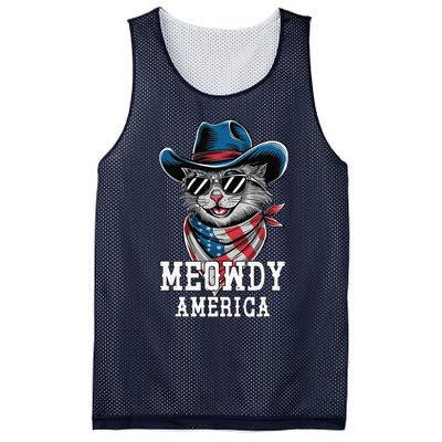 Usa Meowdy America Cat 4th Of July Funny Patriotic Mesh Reversible Basketball Jersey Tank