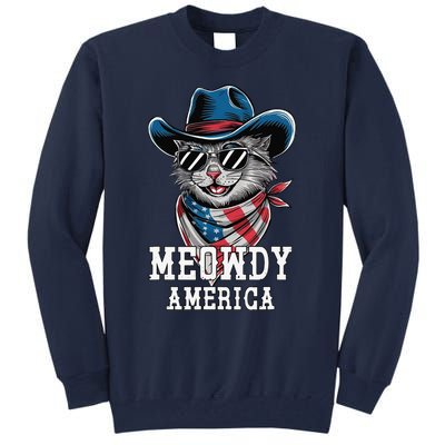 Usa Meowdy America Cat 4th Of July Funny Patriotic Tall Sweatshirt