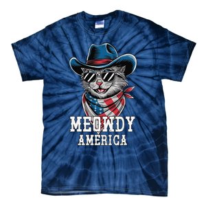 Usa Meowdy America Cat 4th Of July Funny Patriotic Tie-Dye T-Shirt