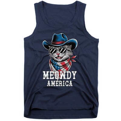 Usa Meowdy America Cat 4th Of July Funny Patriotic Tank Top