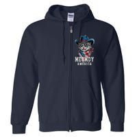 Usa Meowdy America Cat 4th Of July Funny Patriotic Full Zip Hoodie