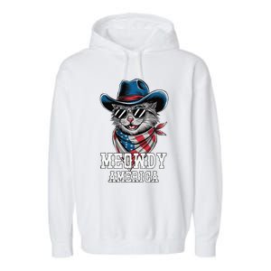 Usa Meowdy America Cat 4th Of July Funny Patriotic Garment-Dyed Fleece Hoodie