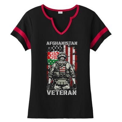 U.S. Military Afghanistan War Veteran Afghanistan Veteran Ladies Halftime Notch Neck Tee