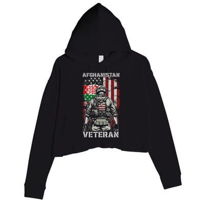 U.S. Military Afghanistan War Veteran Afghanistan Veteran Crop Fleece Hoodie