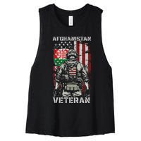 U.S. Military Afghanistan War Veteran Afghanistan Veteran Women's Racerback Cropped Tank