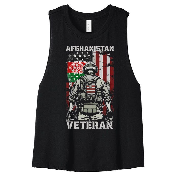 U.S. Military Afghanistan War Veteran Afghanistan Veteran Women's Racerback Cropped Tank