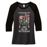 U.S. Military Afghanistan War Veteran Afghanistan Veteran Women's Tri-Blend 3/4-Sleeve Raglan Shirt