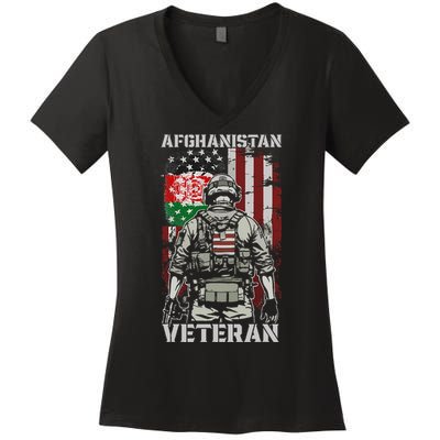 U.S. Military Afghanistan War Veteran Afghanistan Veteran Women's V-Neck T-Shirt