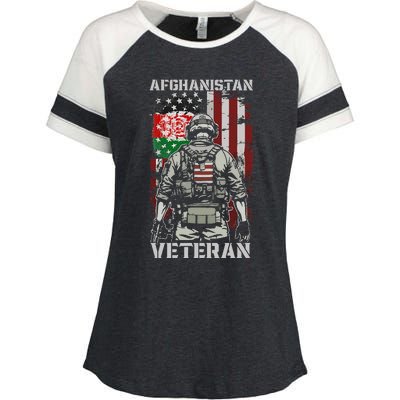 U.S. Military Afghanistan War Veteran Afghanistan Veteran Enza Ladies Jersey Colorblock Tee