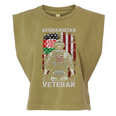 U.S. Military Afghanistan War Veteran Afghanistan Veteran Garment-Dyed Women's Muscle Tee