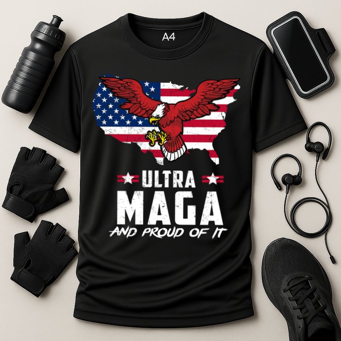 Ultra Maga And Proud Of It USA Eagle Cooling Performance Crew T-Shirt