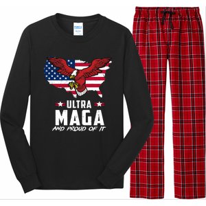 Ultra Maga And Proud Of It USA Eagle Long Sleeve Pajama Set