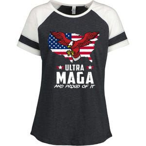 Ultra Maga And Proud Of It USA Eagle Enza Ladies Jersey Colorblock Tee