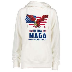 Ultra Maga And Proud Of It USA Eagle Womens Funnel Neck Pullover Hood