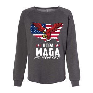 Ultra Maga And Proud Of It USA Eagle Womens California Wash Sweatshirt