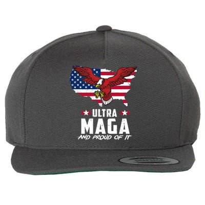Ultra Maga And Proud Of It USA Eagle Wool Snapback Cap