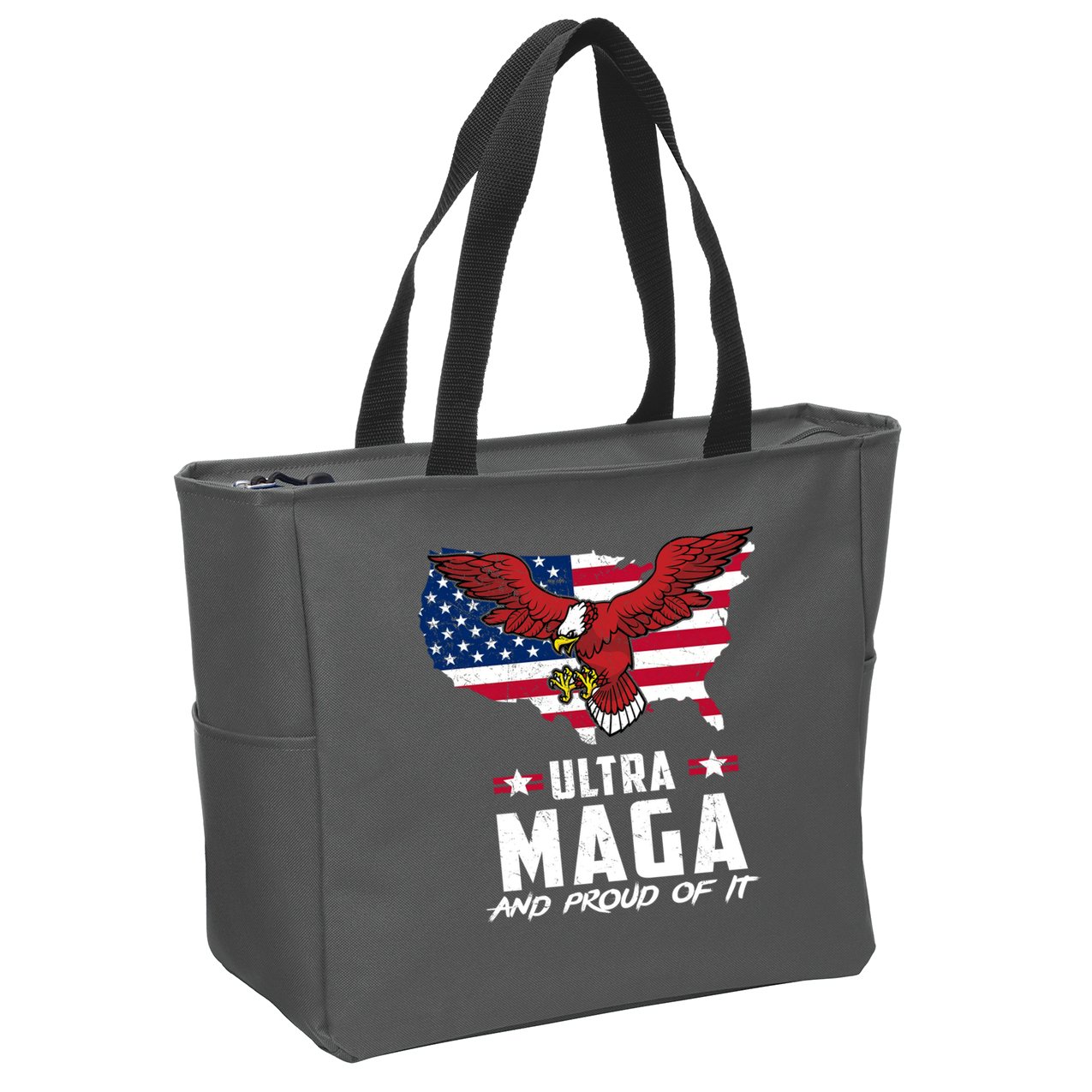 Ultra Maga And Proud Of It USA Eagle Zip Tote Bag