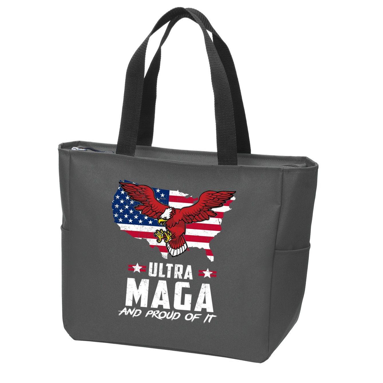 Ultra Maga And Proud Of It USA Eagle Zip Tote Bag