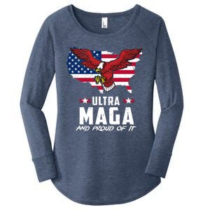 Ultra Maga And Proud Of It USA Eagle Women's Perfect Tri Tunic Long Sleeve Shirt