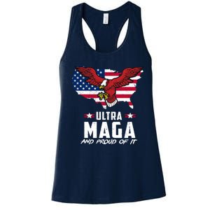 Ultra Maga And Proud Of It USA Eagle Women's Racerback Tank