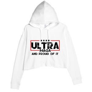 Ultra Maga And Proud Of It Anti Biden Crop Fleece Hoodie