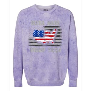 Ultra MAGA Betsy USA Flag Trump 2024 Anti Biden Colorblast Crewneck Sweatshirt