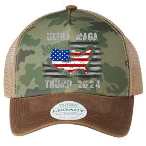 Ultra MAGA Betsy USA Flag Trump 2024 Anti Biden Legacy Tie Dye Trucker Hat