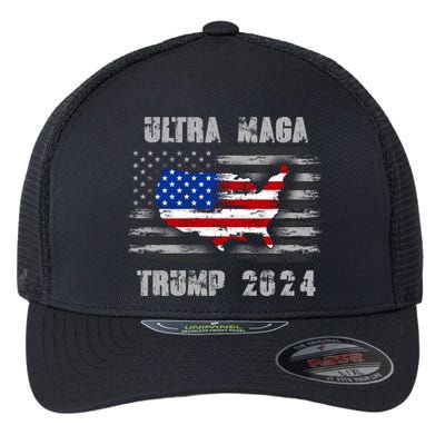 Ultra MAGA Betsy USA Flag Trump 2024 Anti Biden Flexfit Unipanel Trucker Cap
