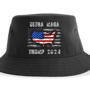 Ultra MAGA Betsy USA Flag Trump 2024 Anti Biden Sustainable Bucket Hat