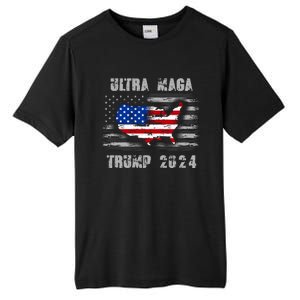 Ultra MAGA Betsy USA Flag Trump 2024 Anti Biden Tall Fusion ChromaSoft Performance T-Shirt