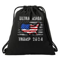 Ultra MAGA Betsy USA Flag Trump 2024 Anti Biden Drawstring Bag