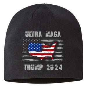 Ultra MAGA Betsy USA Flag Trump 2024 Anti Biden Sustainable Beanie