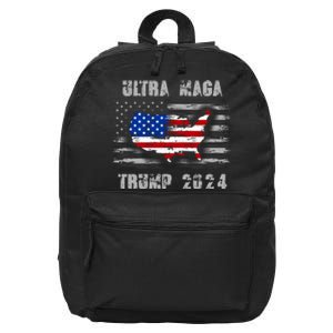 Ultra MAGA Betsy USA Flag Trump 2024 Anti Biden 16 in Basic Backpack