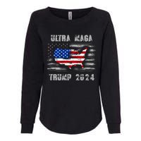 Ultra MAGA Betsy USA Flag Trump 2024 Anti Biden Womens California Wash Sweatshirt