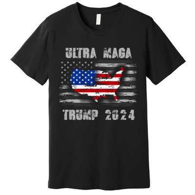 Ultra MAGA Betsy USA Flag Trump 2024 Anti Biden Premium T-Shirt