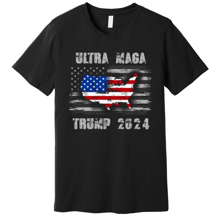 Ultra MAGA Betsy USA Flag Trump 2024 Anti Biden Premium T-Shirt