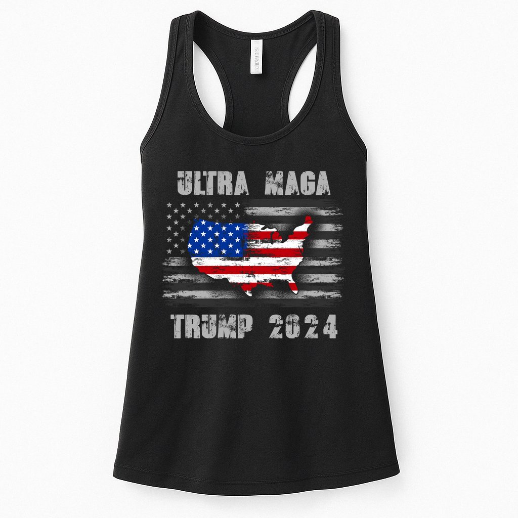 Ultra MAGA Betsy USA Flag Trump 2024 Anti Biden Womens Tank Top
