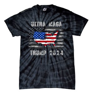 Ultra MAGA Betsy USA Flag Trump 2024 Anti Biden Tie-Dye T-Shirt