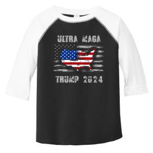 Ultra MAGA Betsy USA Flag Trump 2024 Anti Biden Toddler Fine Jersey T-Shirt