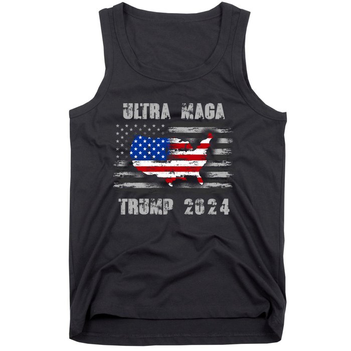 Ultra MAGA Betsy USA Flag Trump 2024 Anti Biden Tank Top