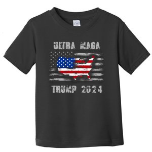 Ultra MAGA Betsy USA Flag Trump 2024 Anti Biden Toddler T-Shirt