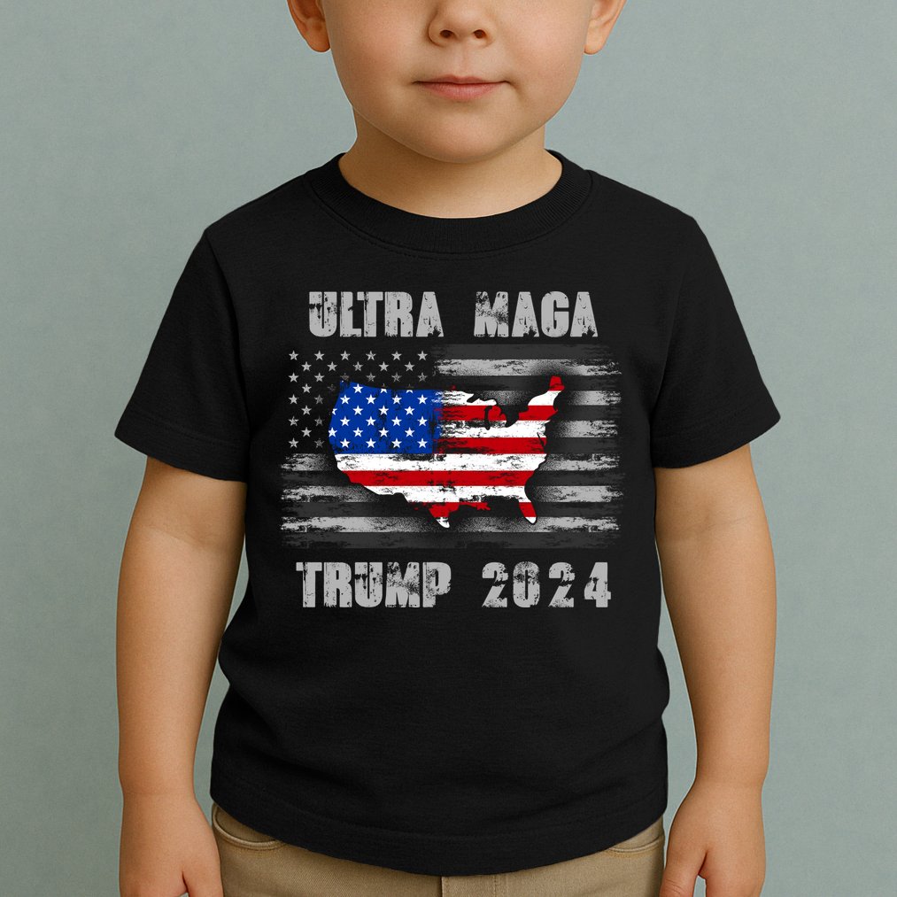Ultra MAGA Betsy USA Flag Trump 2024 Anti Biden Toddler T-Shirt